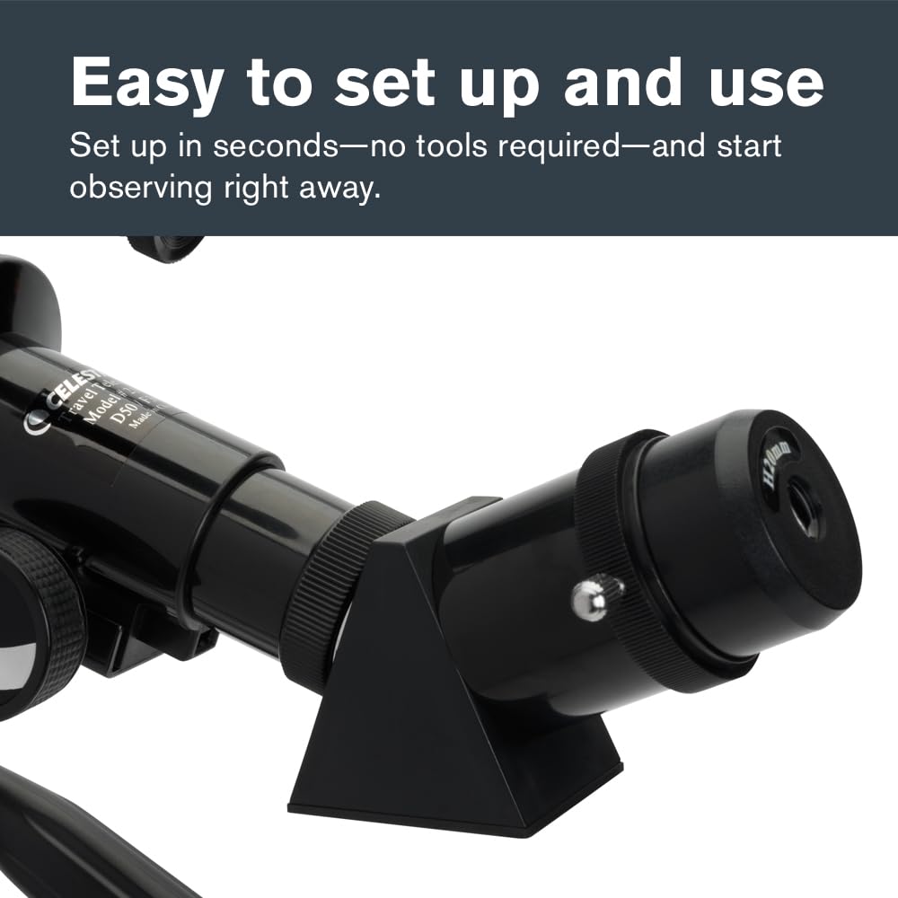 Celestron Travel Scope 50 with 20mm eyepiece for wide daytime views