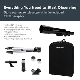 Celestron Travel Scope 50 with 8mm eyepiece for lunar detail