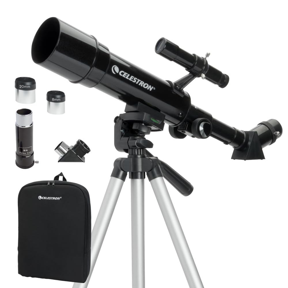 Celestron Travel Scope 50 assembled on tripod for beginner stargazing