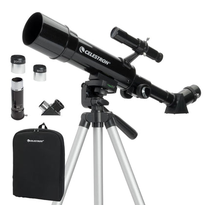 Celestron Travel Scope 50 assembled on tripod for beginner stargazing