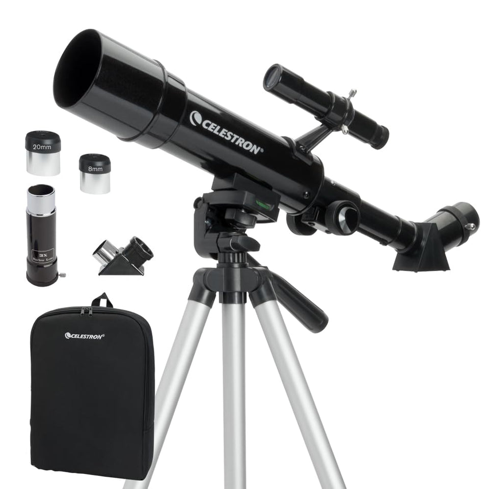 Celestron Travel Scope 50 assembled on tripod for beginner stargazing