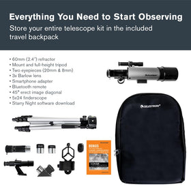Celestron Travel Scope 60DX smartphone adapter used to capture views.