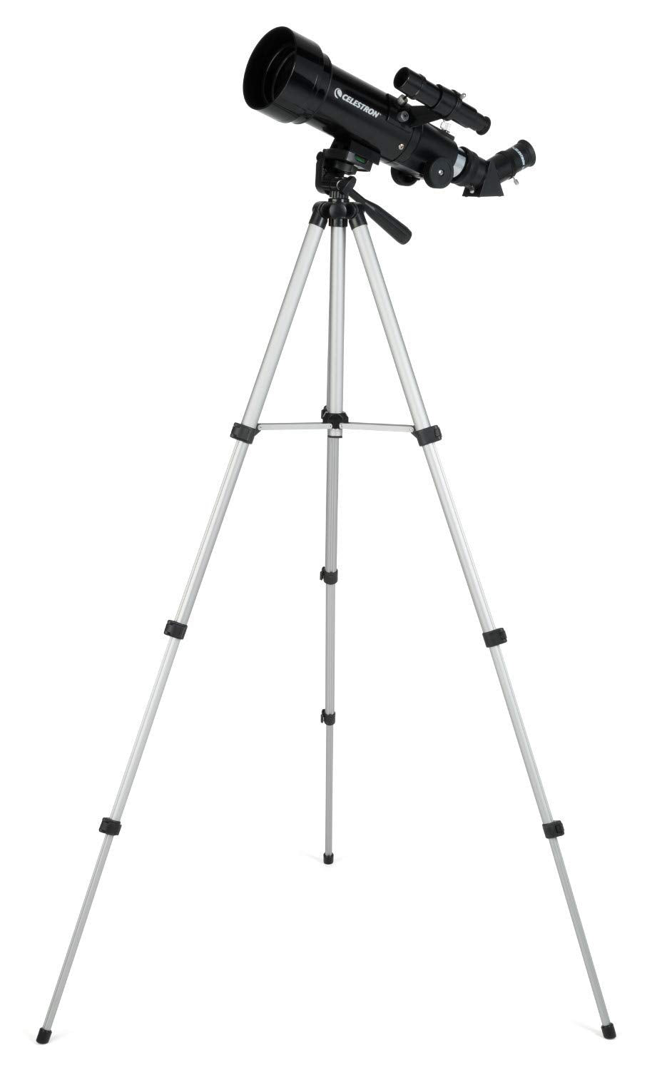 Celestron Travel Scope 70 20mm eyepiece delivers wide celestial views.