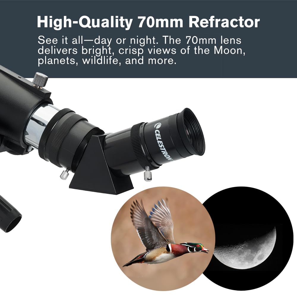 Celestron Travel Scope 70 ready-to-use setup for quick sessions.