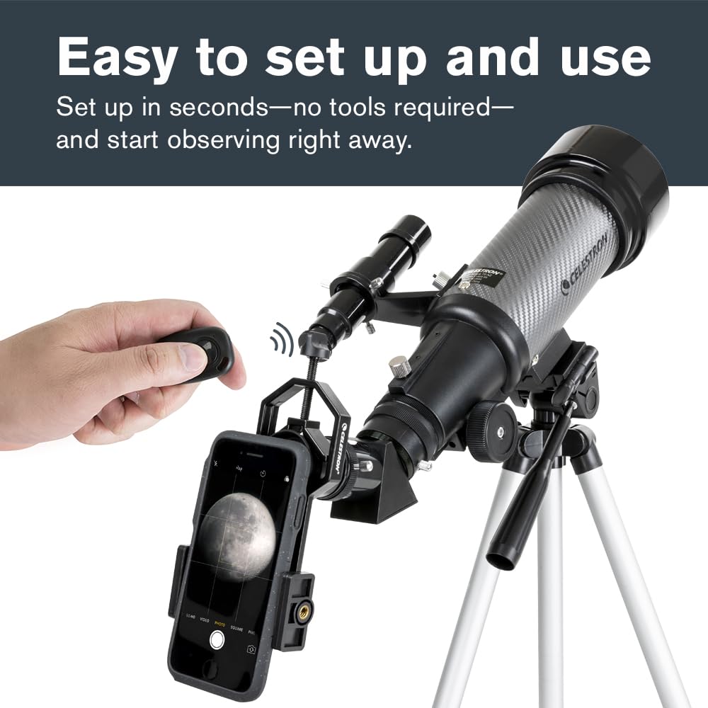 Celestron Travel Scope 70DX backpack display for easy travel