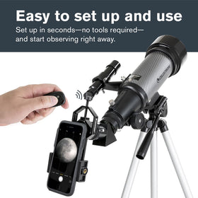 Celestron Travel Scope 70DX backpack display for easy travel