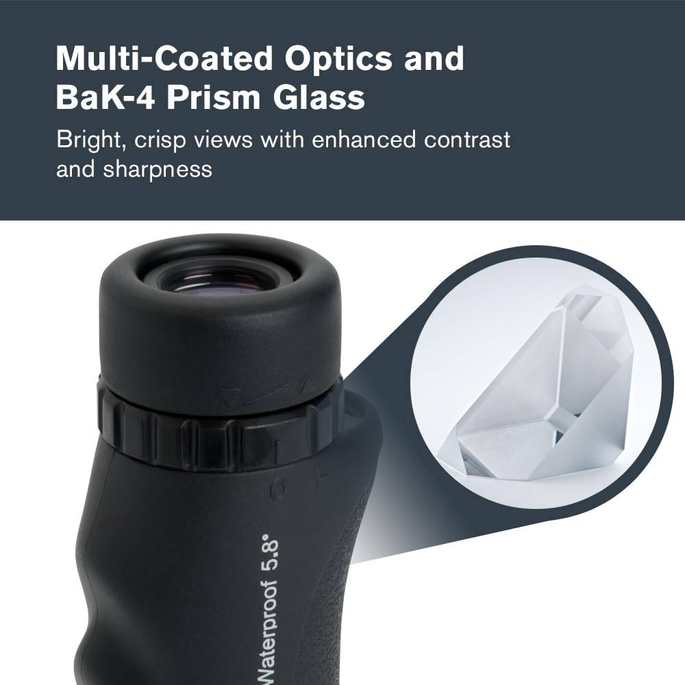 Celestron twist-up eyecup detail aiding comfortable viewing with or without glasses