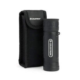 Celestron UpClose G2 monocular near water, highlighting weather resistance.