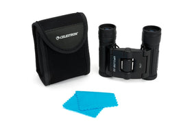 Celestron UpClose G2 8x21 binoculars, neck strap; ready to carry on adventures.