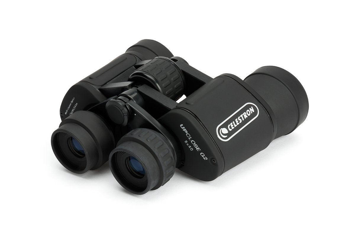 Celestron UpClose G2 eyepiece close-up highlighting soft folding eyecups for comfort