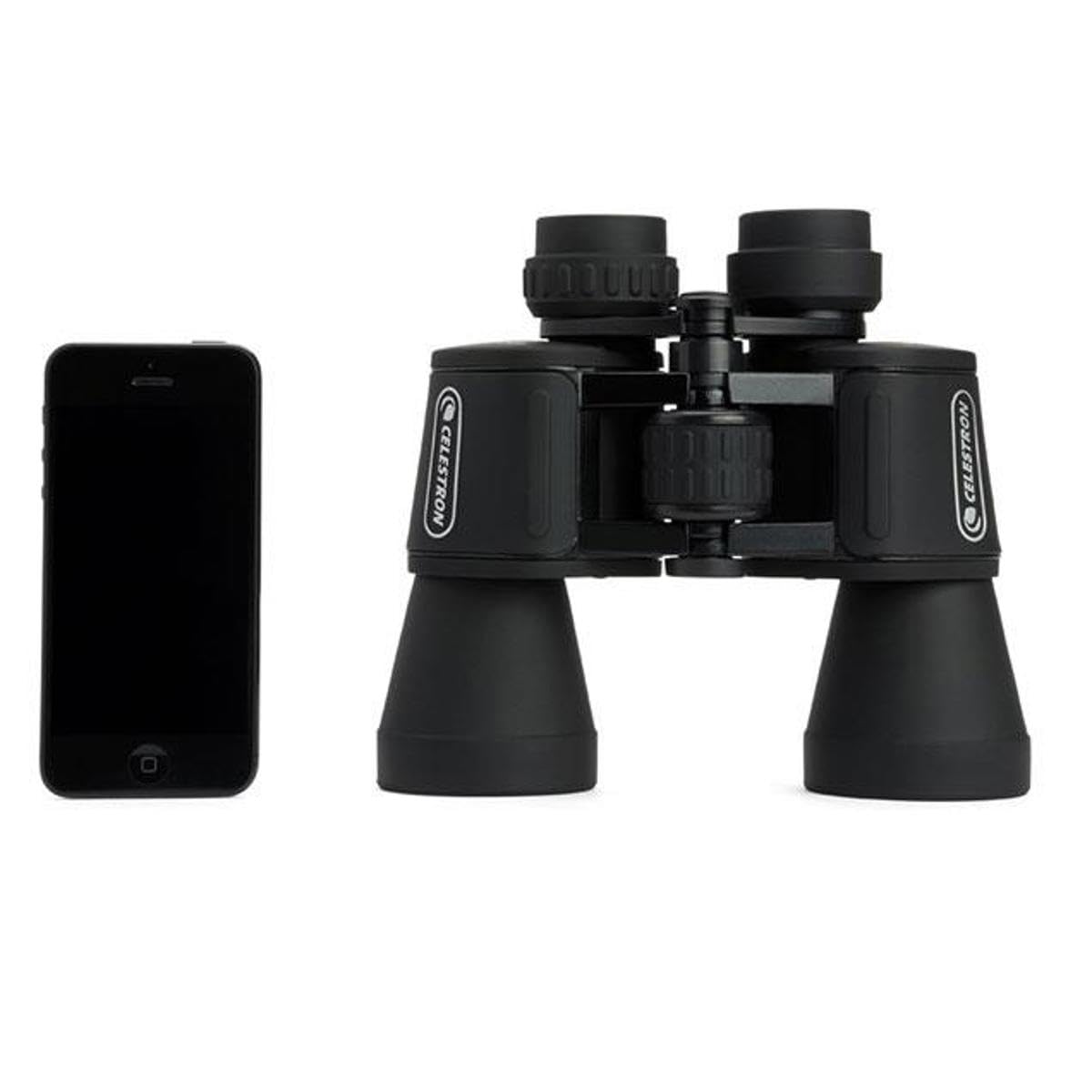 Celestron binoculars inside carrying case showing easy transport and protection