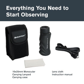 Celestron with water droplets demonstrating waterproof, fogproof performance benefit