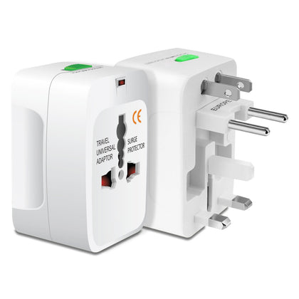 Cellet front view of adapter showing ports and compact design for easy travel