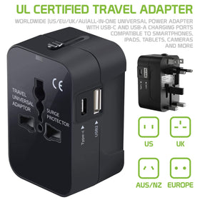 Cellet side view with interchangeable plug positions offering travel convenience