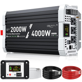 CELYYPU 2000W pure sine inverter front view for portable power setup