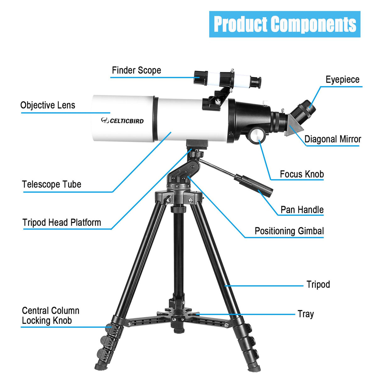 Celticbird finderscope-5x24 helps locate objects quickly.