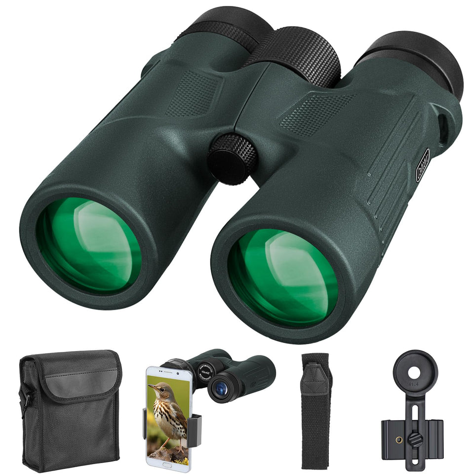 CELTICBIRD front view showing binoculars ready to use and clear optics