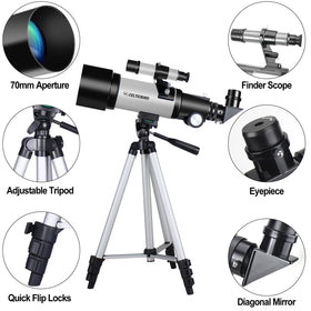 CELTICBIRD telescope in use under night sky for family stargazing and educational viewing