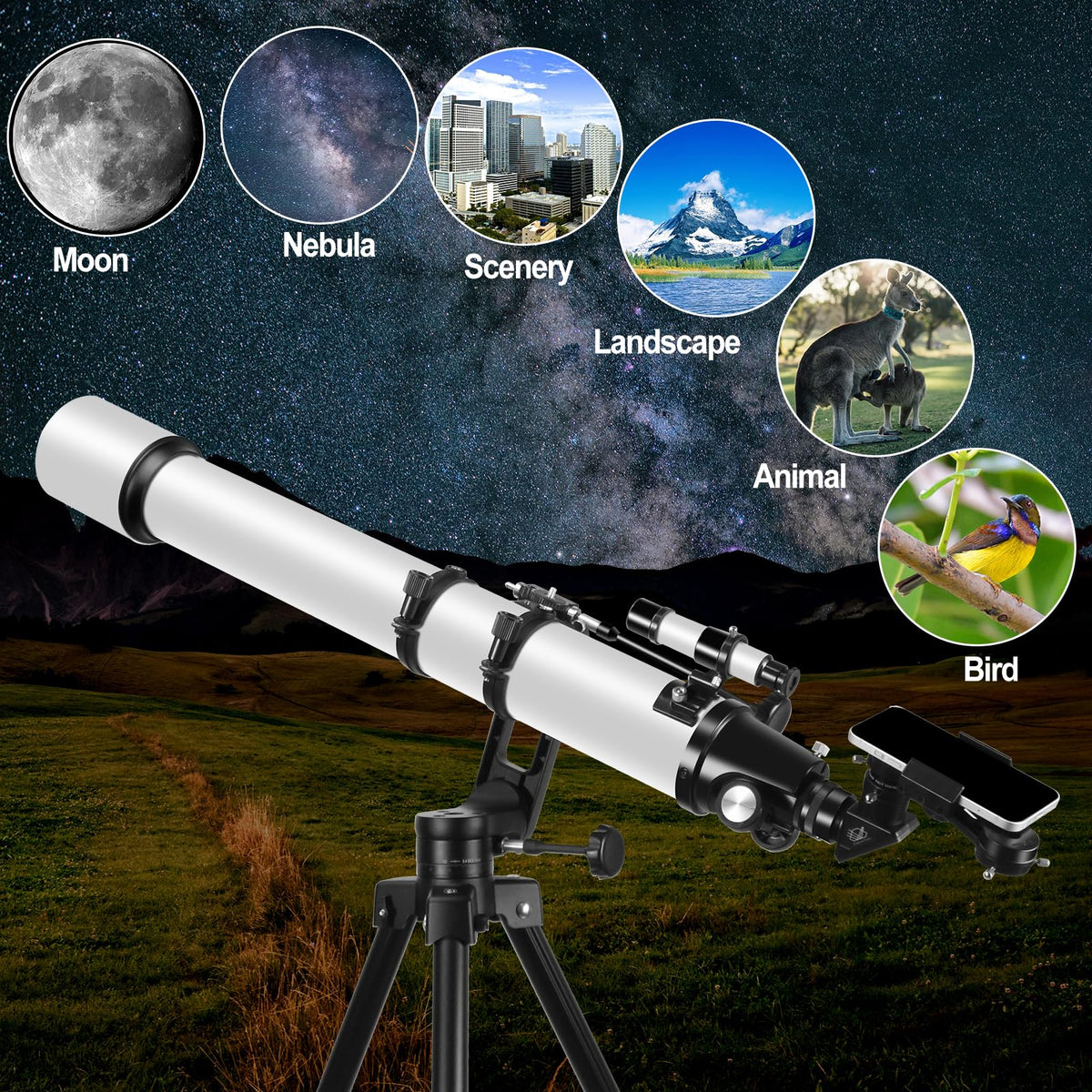 CELTICBIRD easy-setup telescope is ready for beginners and hobbyists.