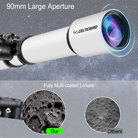 CELTICBIRD phone adapter lets quick photos of lunar views.
