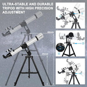 CELTICBIRD sturdy tripod keeps the telescope steady on uneven ground.