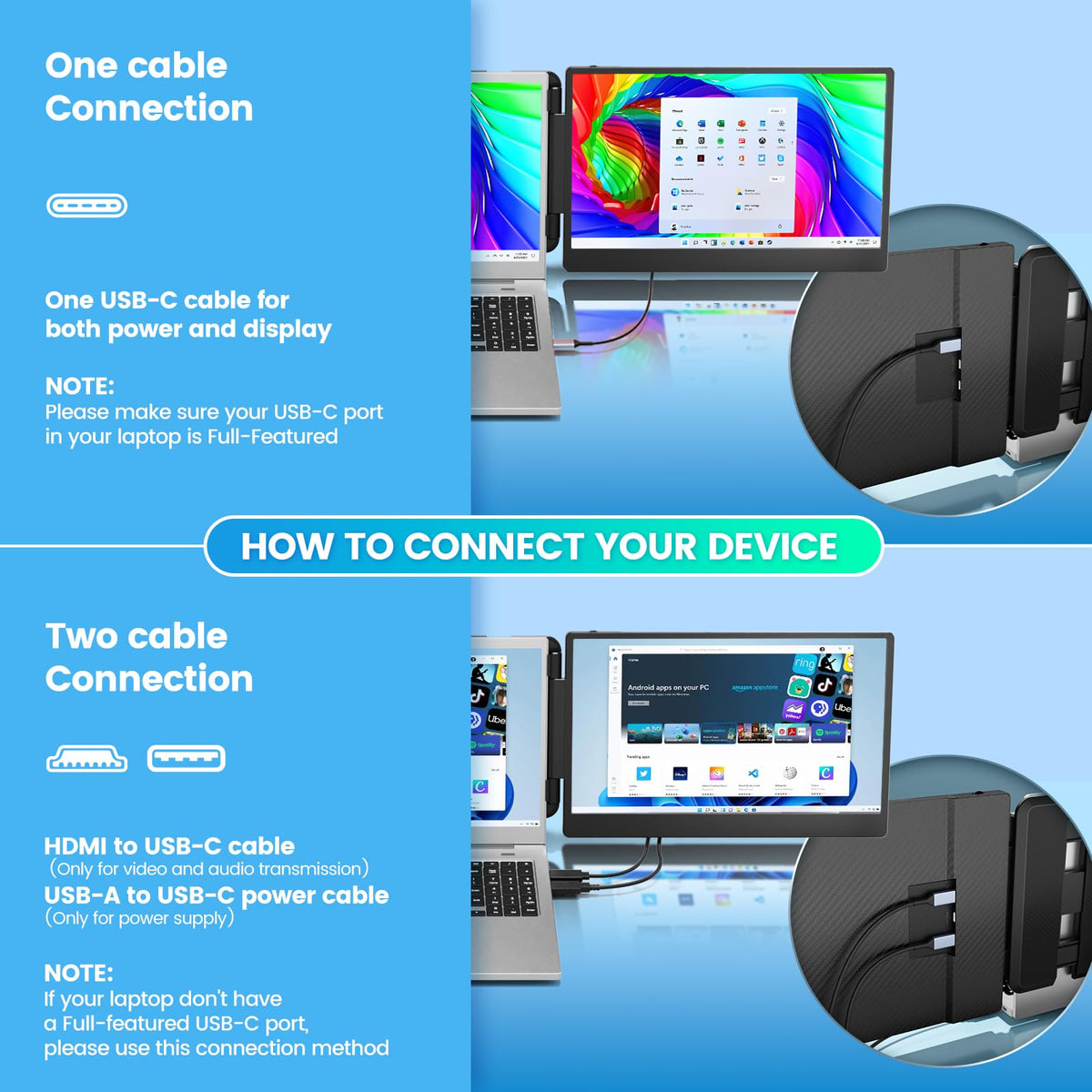Cenerius monitor with 180-degree rotation and adjustable stand