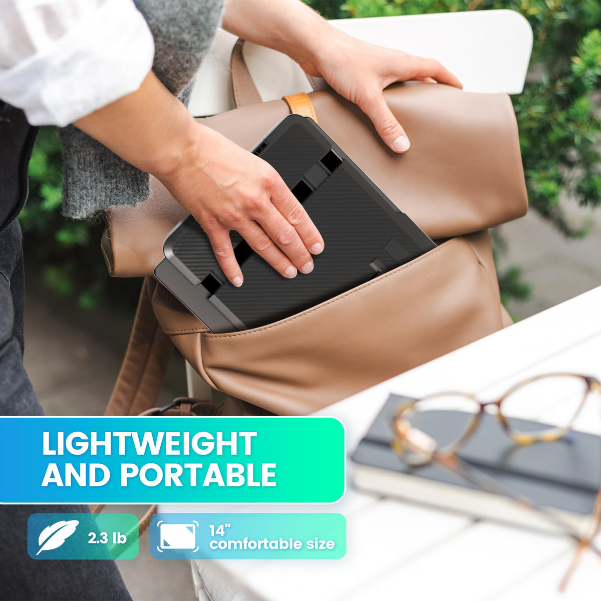 Cenerius travel-friendly monitor with slim profile