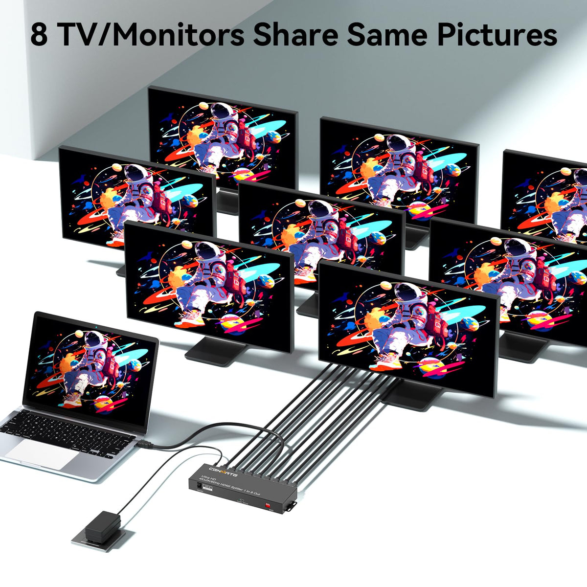 cenmate rear ports with eight HDMI outputs, convenient multi-screen connections