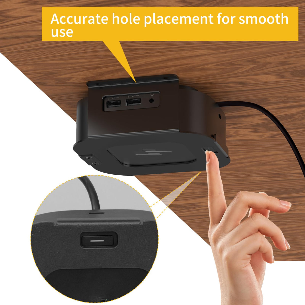 CENYIDU under-desk mount G5 includes hardware for quick installation.
