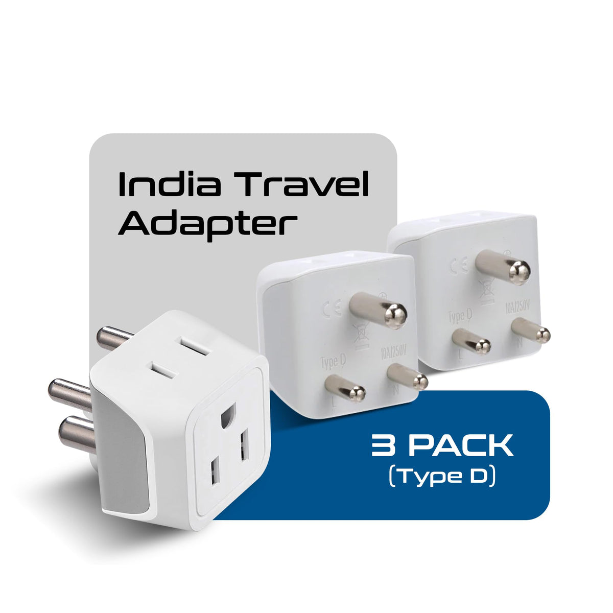Ceptics 2-in-1 input adapter simplifies plugs during India travel.