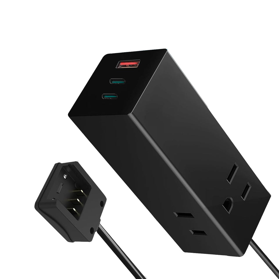 Ceptics 65W GaN travel adapter front view, compact and portable for global trips.