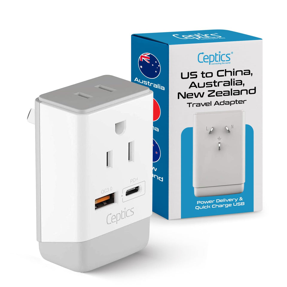 Ceptics AP-16 compact travel adapter for easy portability on trips.