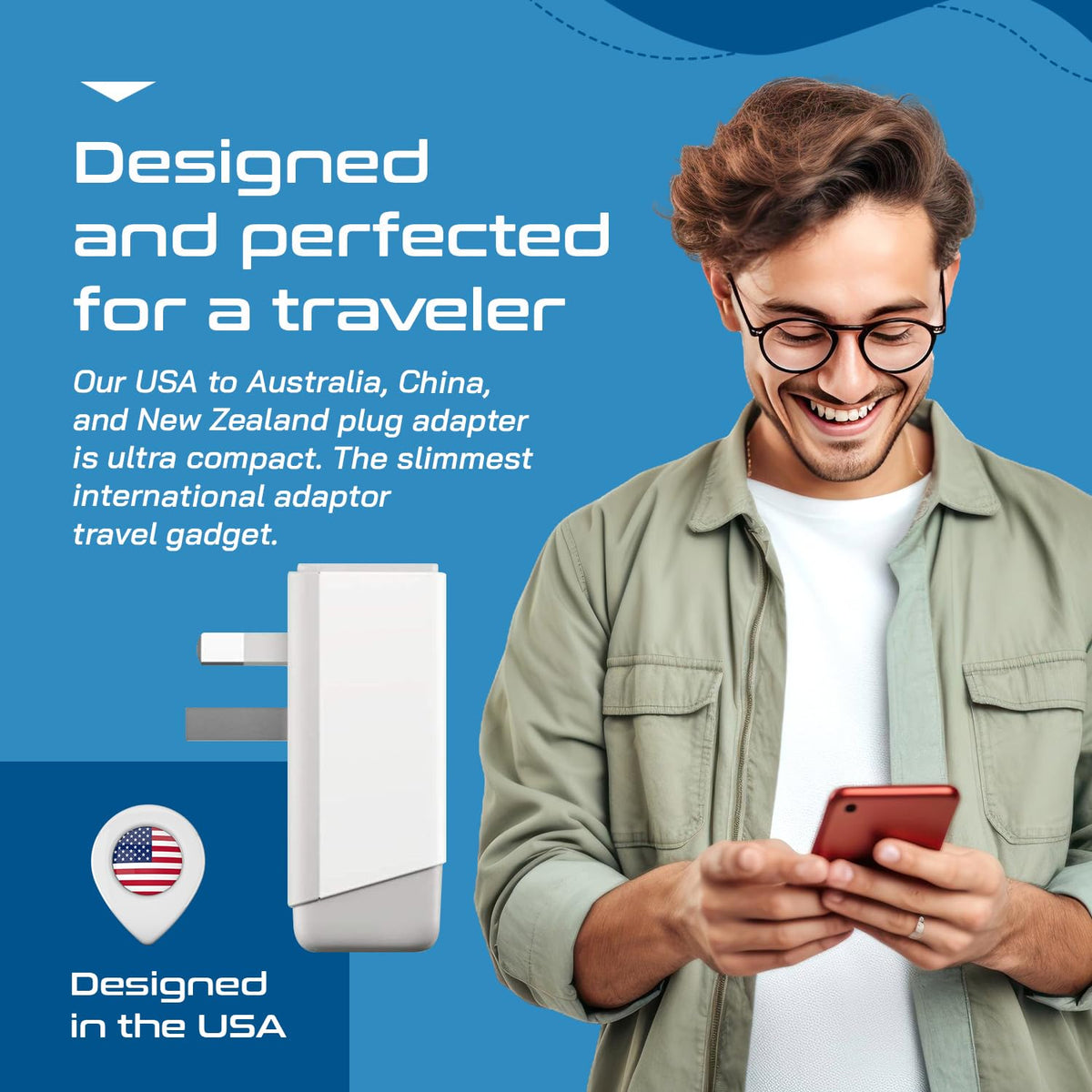 Ceptics AP-16 slim travel plug fits in compact bags.