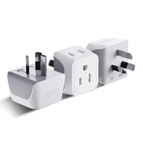 Ceptics Australia power plug adapter 2-in-1, compact for easy travel charging.