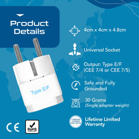 Ceptics back view with US plug inserted demonstrating compatibility