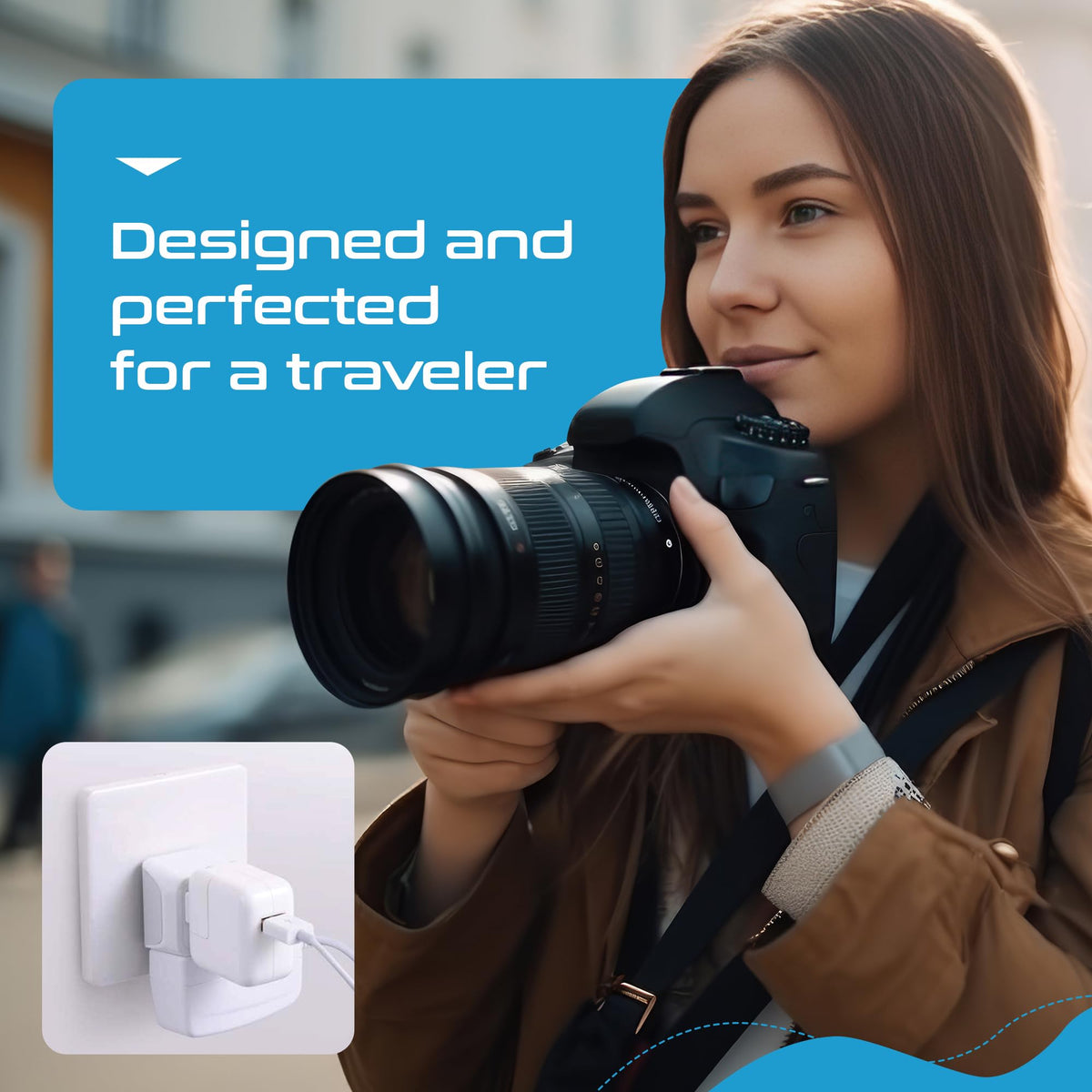 Ceptics CT-10 travel adapter pack prepared for multi-country use.