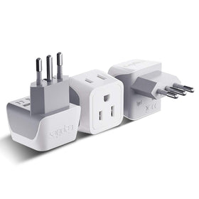 Ceptics CT-12A 3-pack Italy plug adapter for international travel, compact and portable.