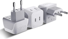 Ceptics CT-9C compact white travel adapter shown for easy packing and use
