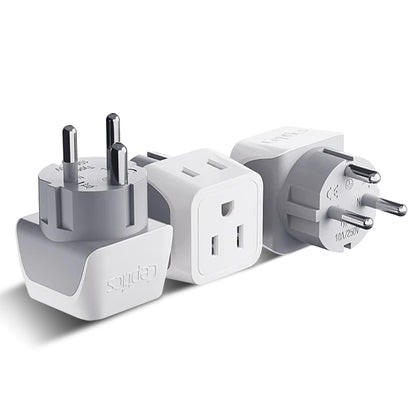 Ceptics adapter front view showing Type K plug and USA input, for safe charging
