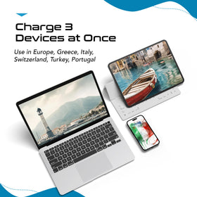 Ceptics dual-voltage-friendly adapter suitable for dual-voltage electronics.