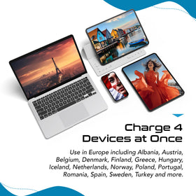 Ceptics 24‑month warranty card included with European travel adapter set.