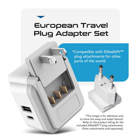 Ceptics adapter in compact travel size, easy to pack for trips.