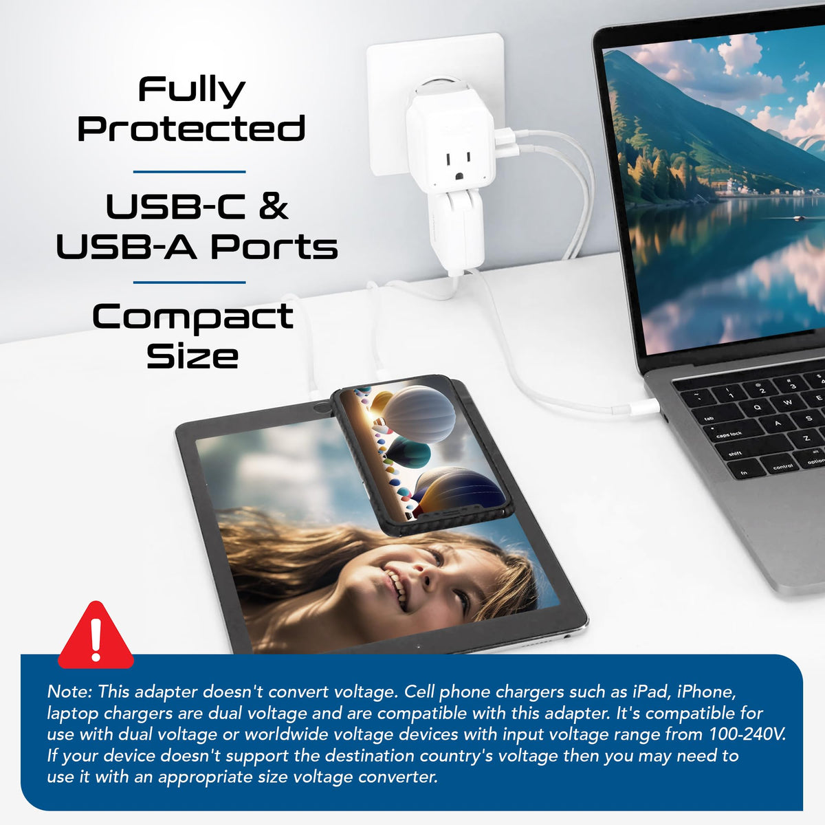 Ceptics Type G UK plug adapter compatibility included in the set.