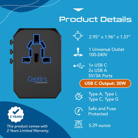 Ceptics four-port charging setup demonstrates simultaneous device charging at high speed.