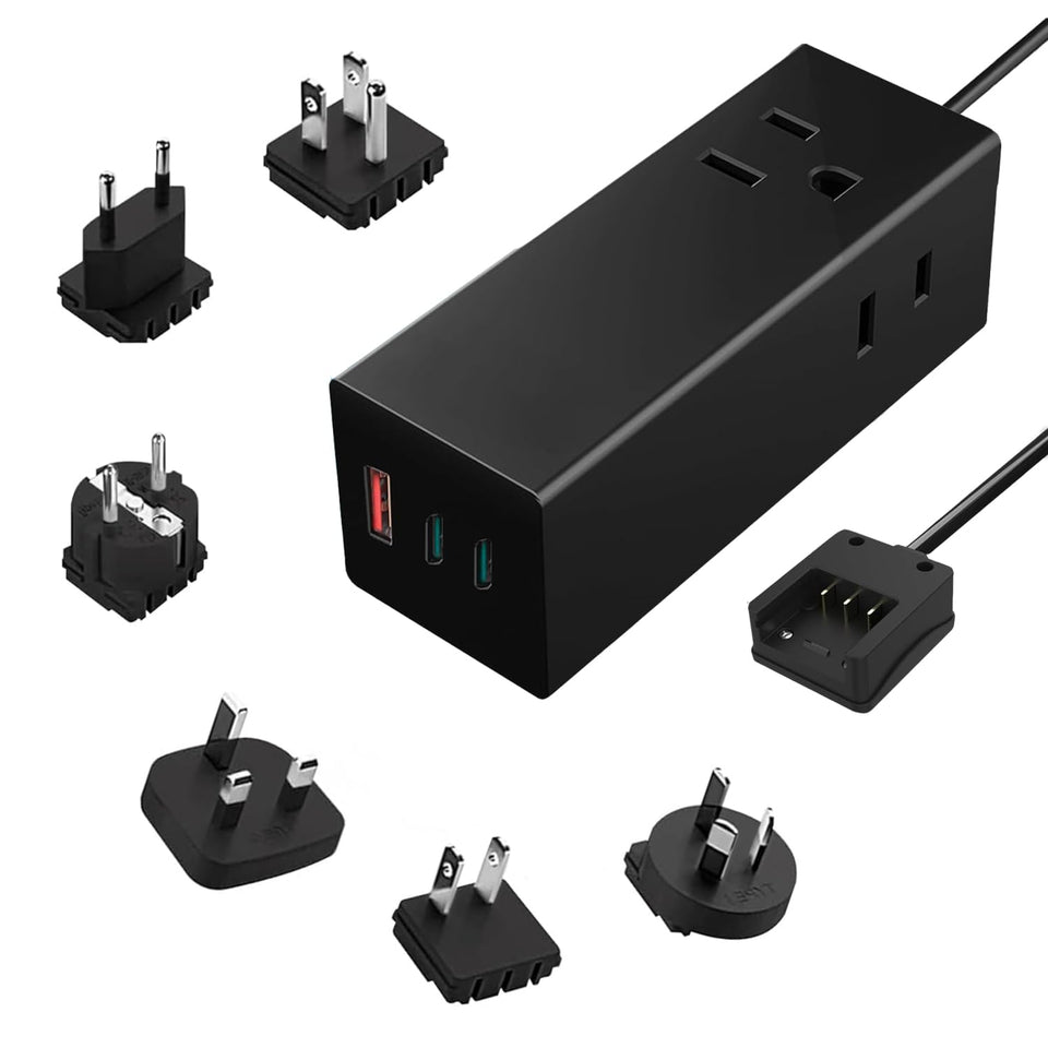 Ceptics front-facing adapter showing ports and outlets for fast charging