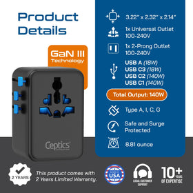 Ceptics image of the 10A replaceable fuse showing added surge protection benefit
