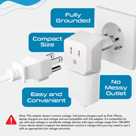 Ceptics international outlet compatibility covers Italy and Chile.