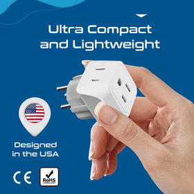 Ceptics Israel plug adapter ensures safe grounding.