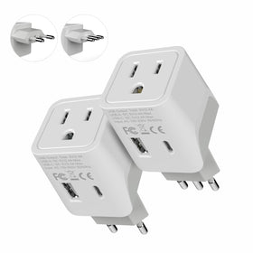 Ceptics Italy Europe travel adapter 2 pack compact and convenient.