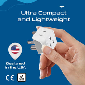 Ceptics adapter in travel pouch emphasizing portability and organized packing